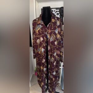 Ralph Lauren Burgundy and Gold Dress